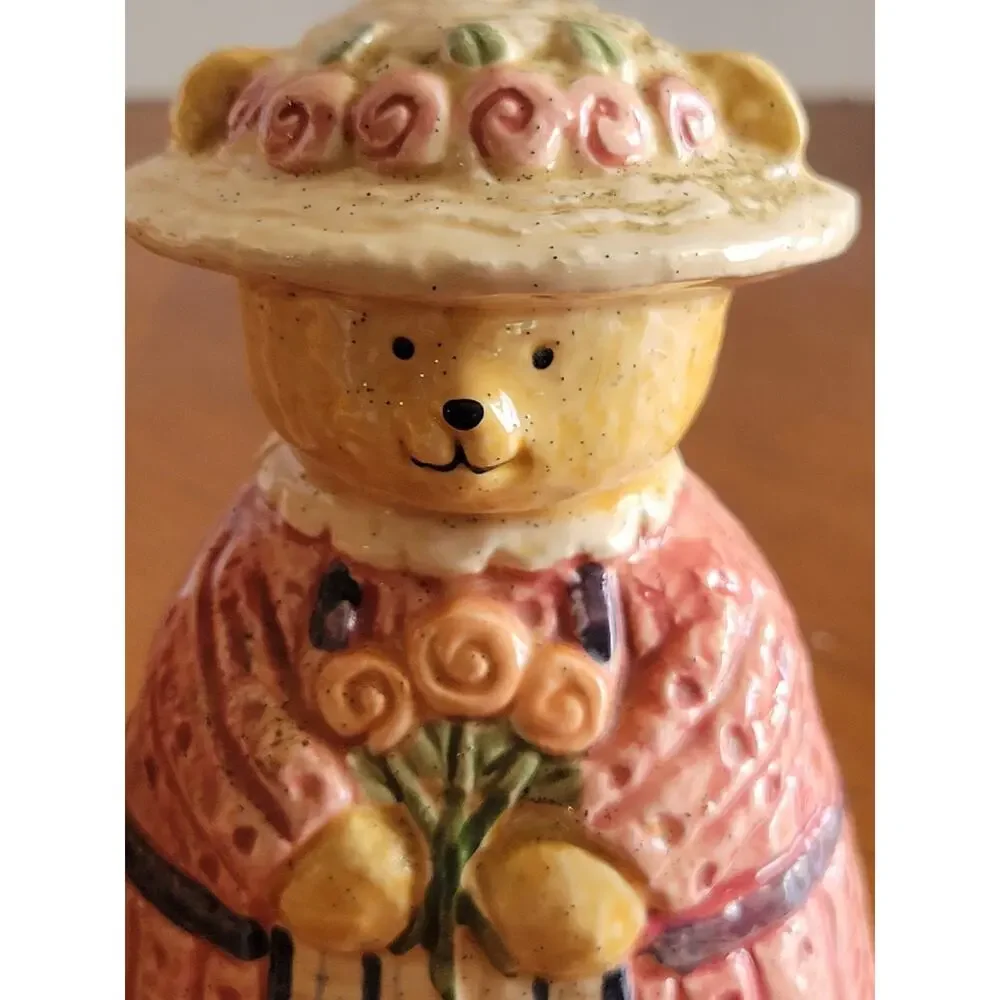 Vtg Country Church Bears Ceramic Sculptures‎ Figurines Cottage Farm House
